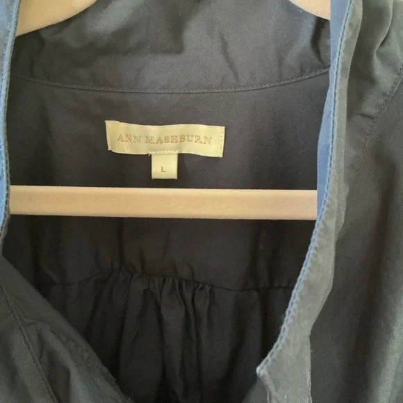 ANN MASHBURN Anaya Navy Popover Shirt Large - Picture 4 of 5